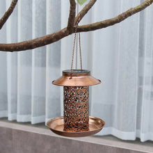 Load image into Gallery viewer, Beautiful Bronze Bird Feeder Solar Light
